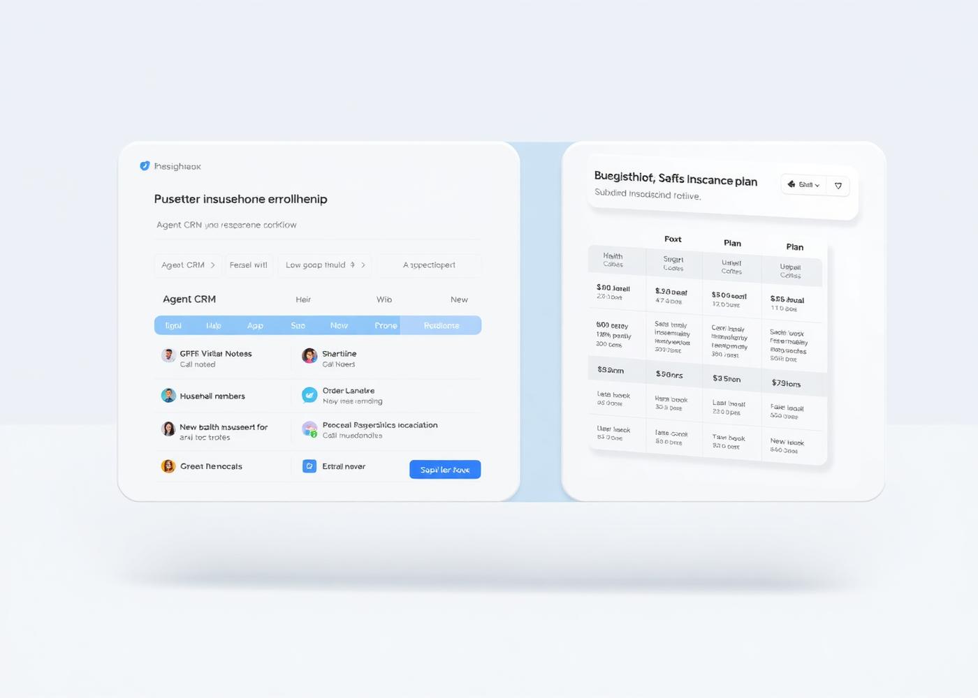 AIQ workflow — agent CRM and plan comparison